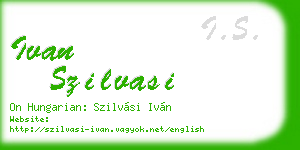 ivan szilvasi business card